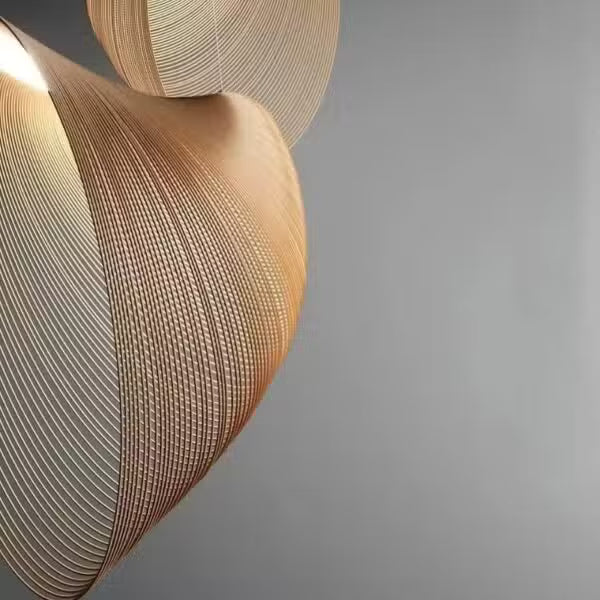 Suspension LED Filets Minimaliste en Bois