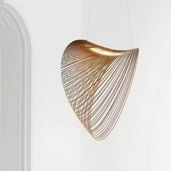 Suspension LED Filets Minimaliste en Bois