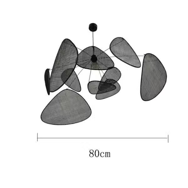 Suspension en Rotin Noir Design Géométrique Luminaire Contemporain