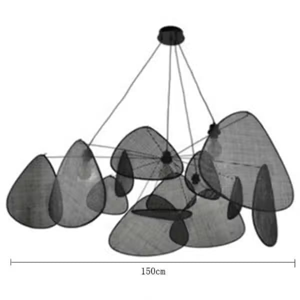 Suspension en Rotin Noir Design Géométrique Luminaire Contemporain